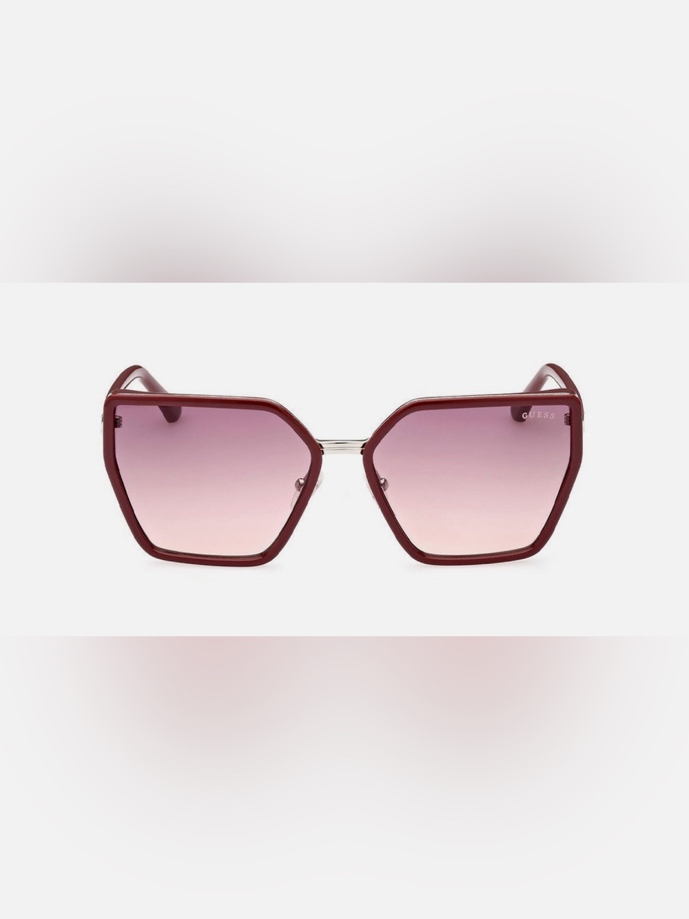 NWOT Guess Burgundy Frame Sunglasses with Pink Gradient Lenses